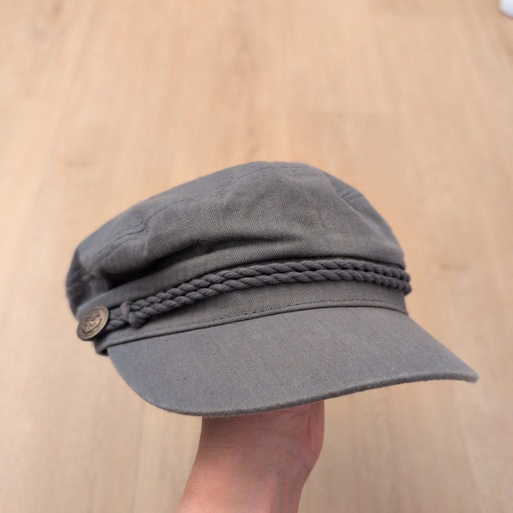 Epoch Hats Company Grey Herringbone Cotton Greek Fisherman Fiddler Cap CD2790